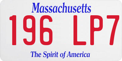 MA license plate 196LP7