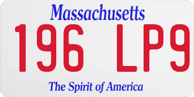 MA license plate 196LP9