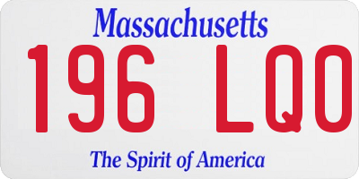 MA license plate 196LQ0