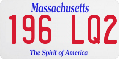 MA license plate 196LQ2
