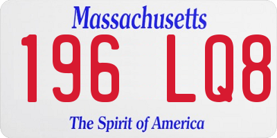MA license plate 196LQ8