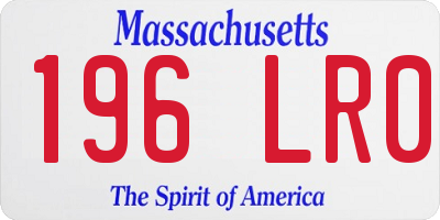 MA license plate 196LR0