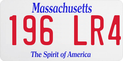 MA license plate 196LR4