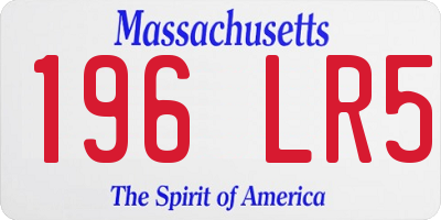 MA license plate 196LR5