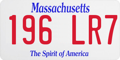 MA license plate 196LR7