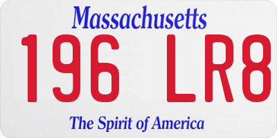 MA license plate 196LR8