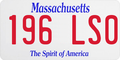 MA license plate 196LS0