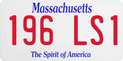 MA license plate 196LS1
