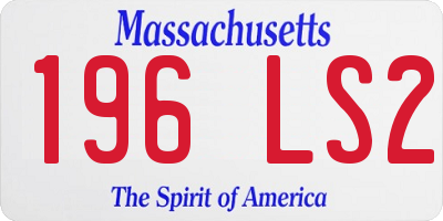 MA license plate 196LS2