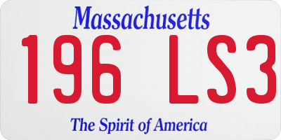 MA license plate 196LS3