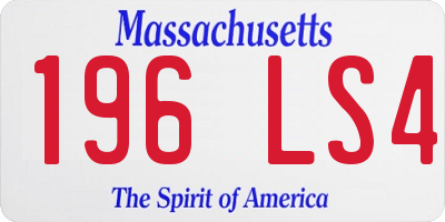MA license plate 196LS4