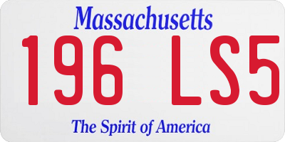 MA license plate 196LS5