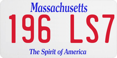 MA license plate 196LS7