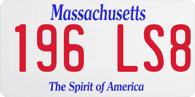 MA license plate 196LS8