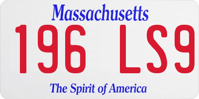MA license plate 196LS9