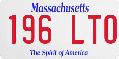 MA license plate 196LT0