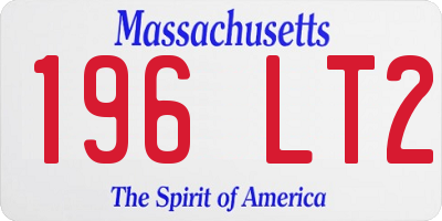 MA license plate 196LT2
