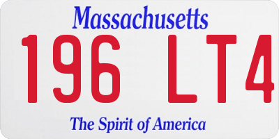MA license plate 196LT4