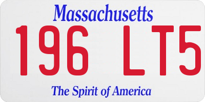 MA license plate 196LT5