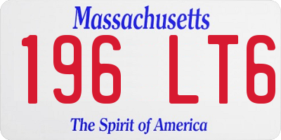 MA license plate 196LT6