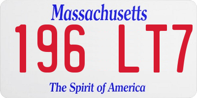 MA license plate 196LT7