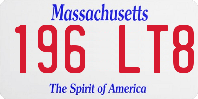 MA license plate 196LT8