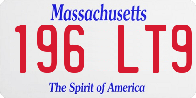 MA license plate 196LT9