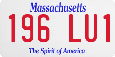 MA license plate 196LU1