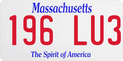 MA license plate 196LU3