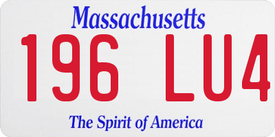 MA license plate 196LU4
