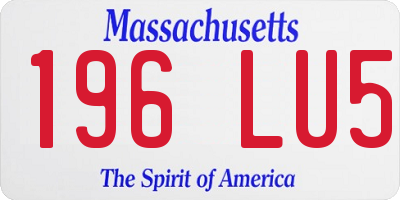 MA license plate 196LU5