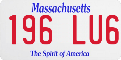 MA license plate 196LU6