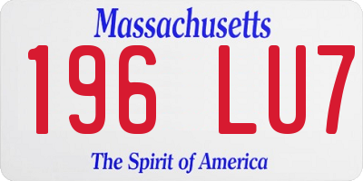 MA license plate 196LU7