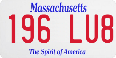 MA license plate 196LU8