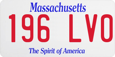 MA license plate 196LV0