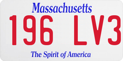 MA license plate 196LV3