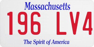 MA license plate 196LV4