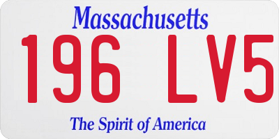 MA license plate 196LV5