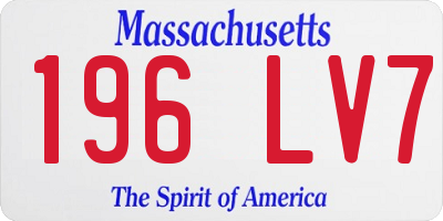 MA license plate 196LV7
