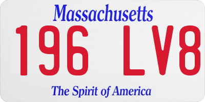 MA license plate 196LV8
