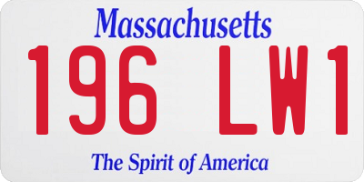 MA license plate 196LW1