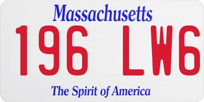 MA license plate 196LW6