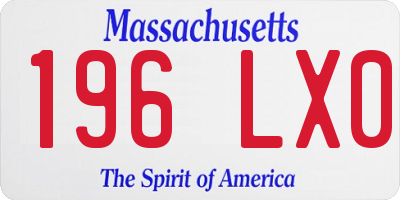 MA license plate 196LX0