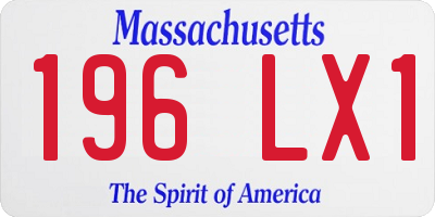 MA license plate 196LX1
