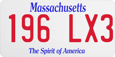 MA license plate 196LX3
