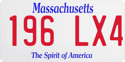 MA license plate 196LX4