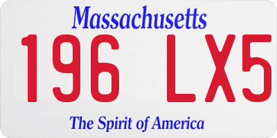 MA license plate 196LX5