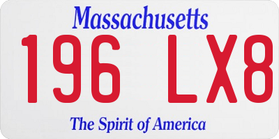MA license plate 196LX8