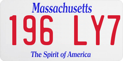 MA license plate 196LY7