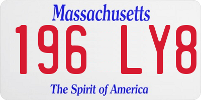 MA license plate 196LY8